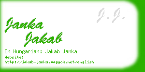 janka jakab business card